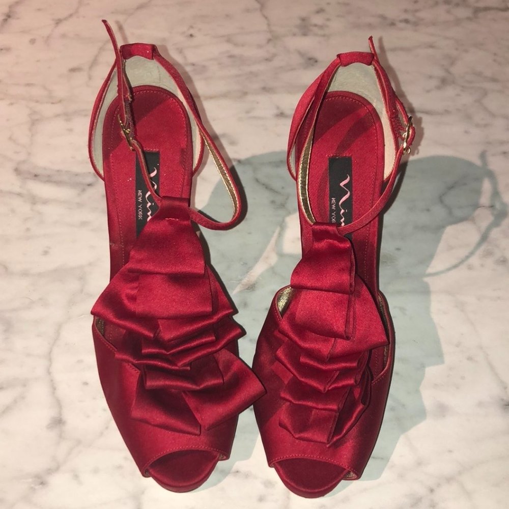 Nina NY- Red Silk heels